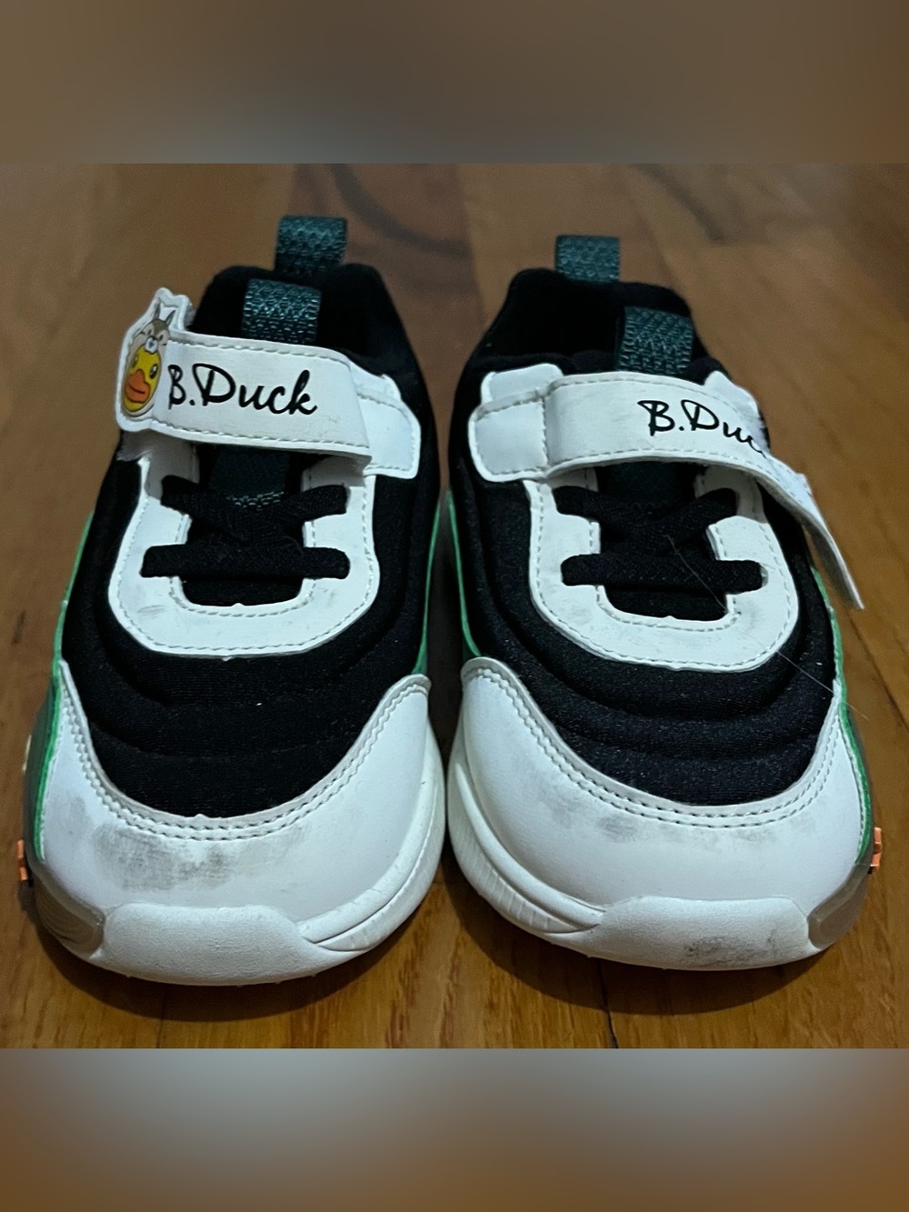 Kids B.Duck Light Up Black & White Sneakers